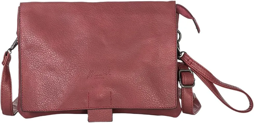 Vegan Leather Crossbody Shoulder Bag for Women – Medium Messenger Purse with Wristlet & Adjustable Strap – Tammy