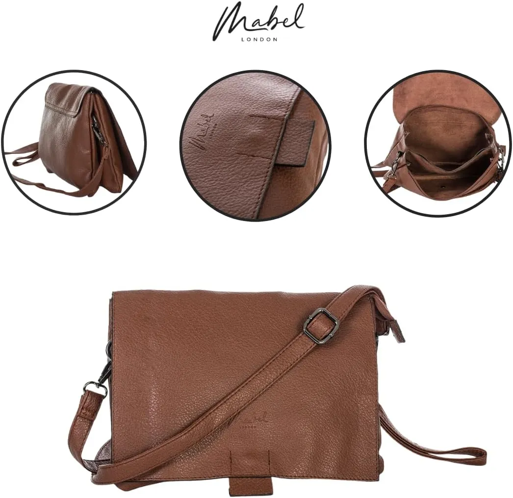 Vegan Leather Crossbody Shoulder Bag for Women – Medium Messenger Purse with Wristlet & Adjustable Strap – Tammy