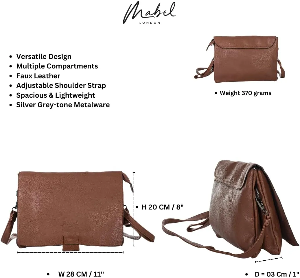 Vegan Leather Crossbody Shoulder Bag for Women – Medium Messenger Purse with Wristlet & Adjustable Strap – Tammy