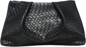 Verdusa Women's Braided Woven Handbags Ruched Clutch Purses Leather Bag