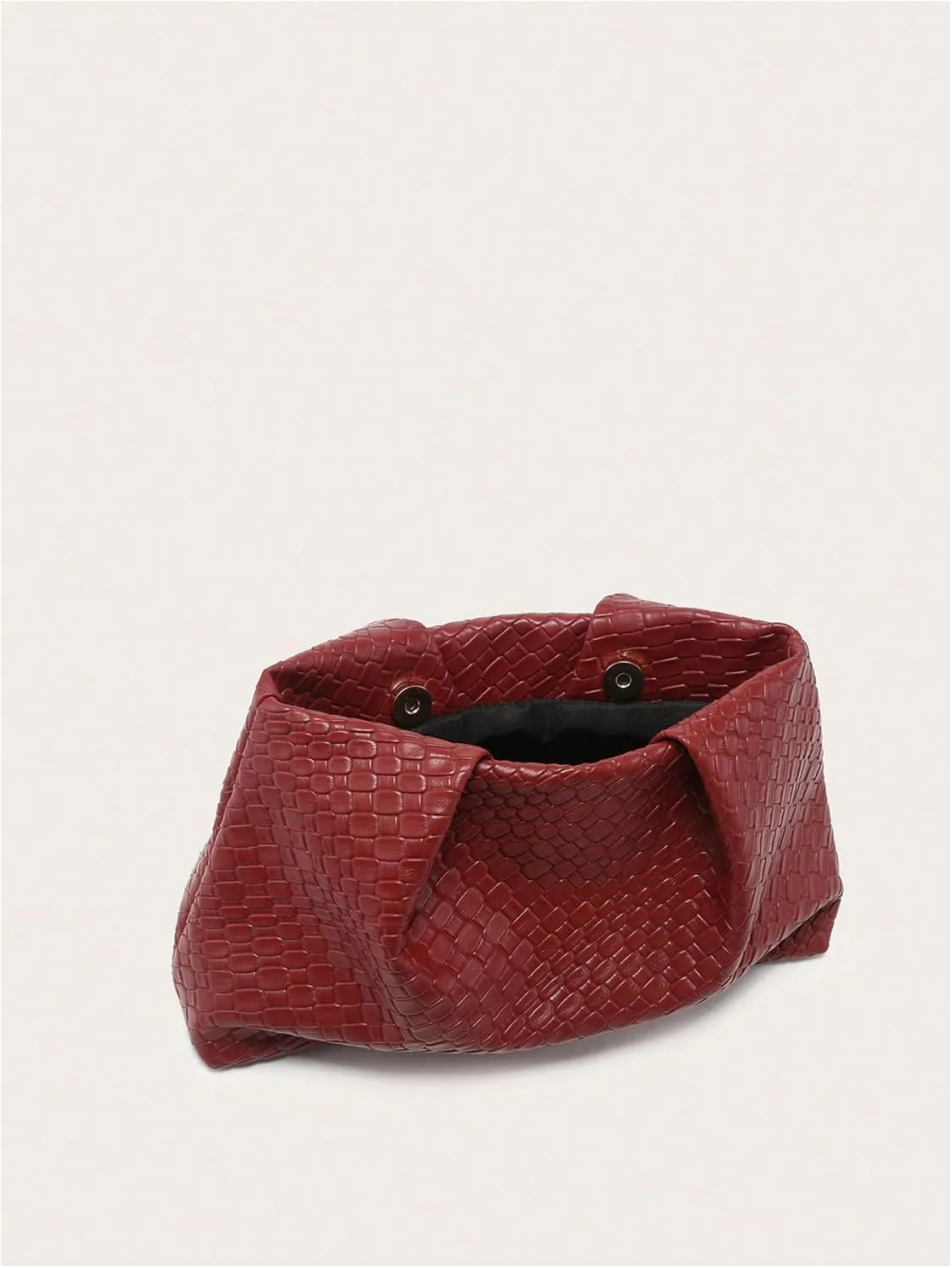 Verdusa Women's Braided Woven Handbags Ruched Clutch Purses Leather Bag