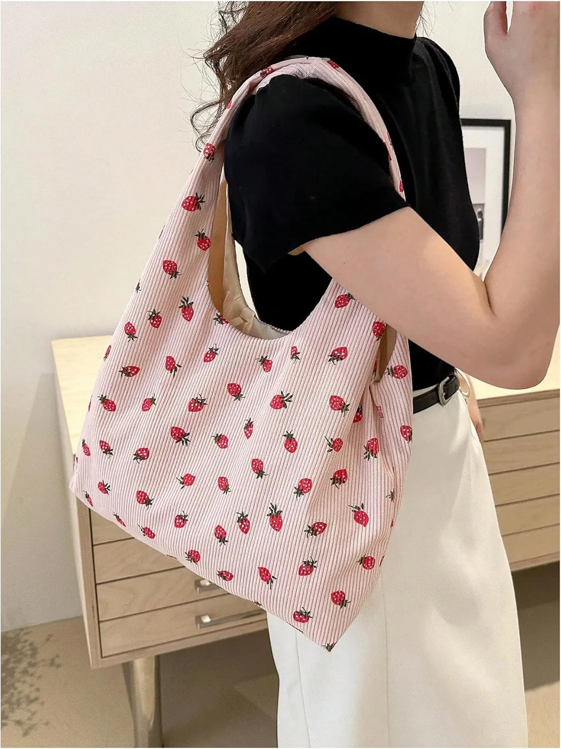 Verdusa Women's Cute Printed Tote Handbags Hobo Shoulder Bags