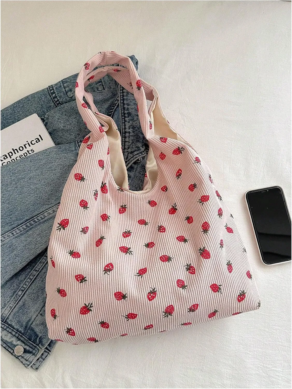 Verdusa Women's Cute Printed Tote Handbags Hobo Shoulder Bags