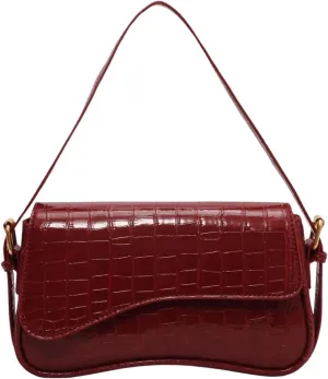Verdusa Women's Leather Shoulder Bag Clutch Purses Trendy Hobo Crossbody Handbags Y2K Saddle Flap Underarm Purse