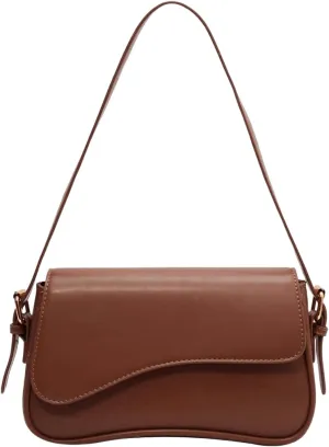 Verdusa Women's Leather Shoulder Bag Clutch Purses Trendy Hobo Crossbody Handbags Y2K Saddle Flap Underarm Purse