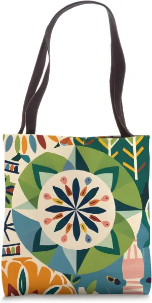 Vibrant and Intricate Scandinavian Folk Art Design Tote Bag