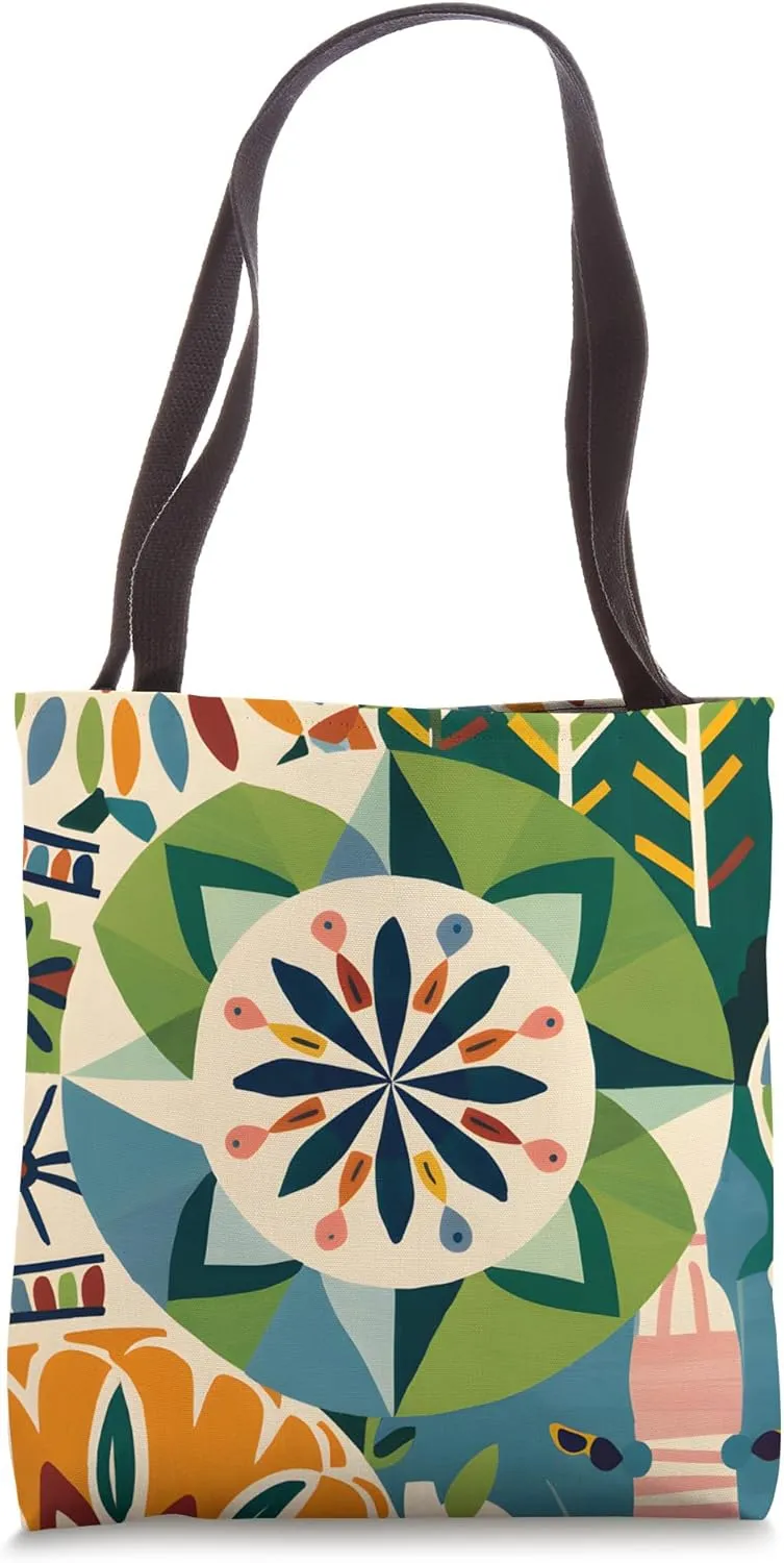 Vibrant and Intricate Scandinavian Folk Art Design Tote Bag