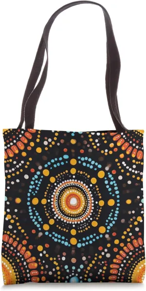 Vibrant Circular Pattern with Geometric Dots Tote Bag