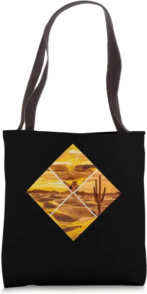 Vibrant Desert Rhombus Landscape with Sahara Vibes Tote Bag