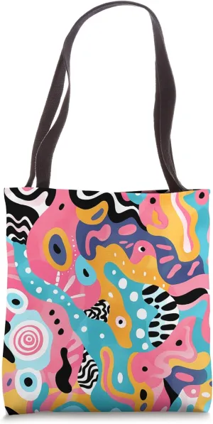 Vibrant Dizzy Abstract Kawaii Pattern Tote Bag