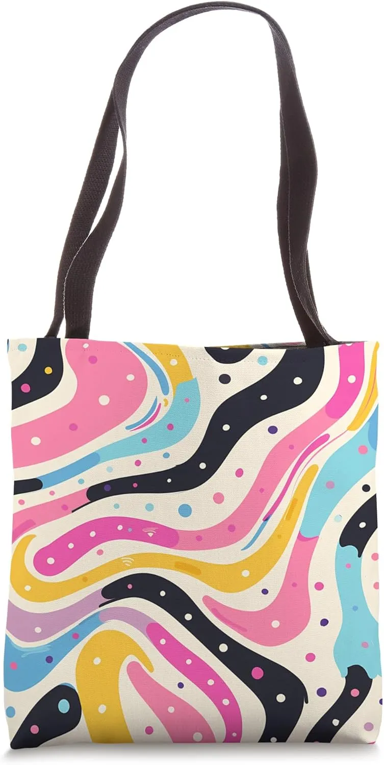 Vibrant Dizzy Abstract Kawaii Pattern Tote Bag