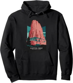 Vintage Capitol Reef National Park, Cathedral Valley Travel Pullover Hoodie