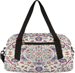 Vintage Mandala Gym Bag for Girls Boys, Turkish Style Lightweight Duffle Bag for Kids Waterproof, Small Overnight Weekender Carry on Travel Bag Dance Bag