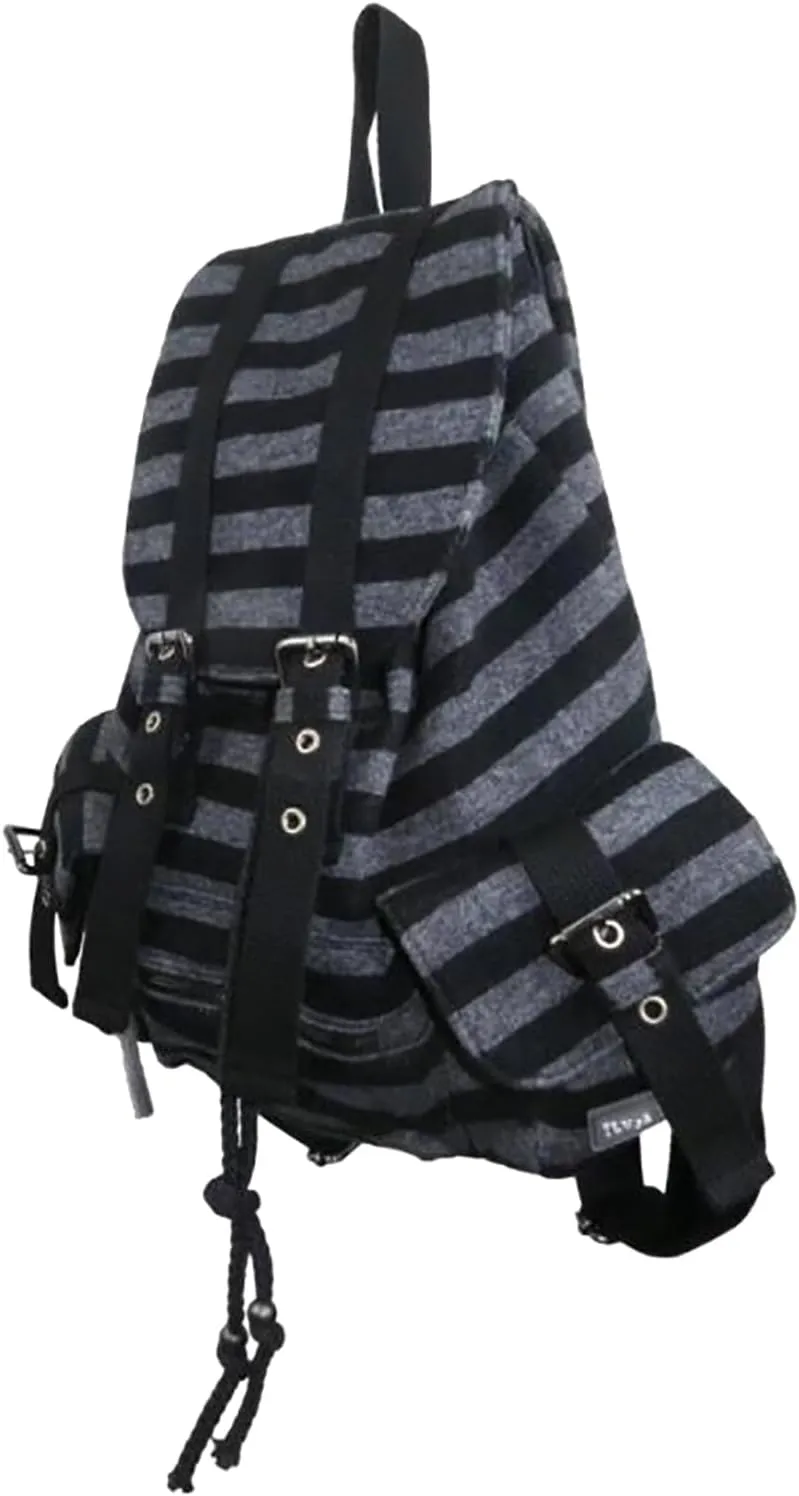 Vintage Striped High-Capacity Backpack for Students, Men and Women; Commuter-Friendly, Stylish