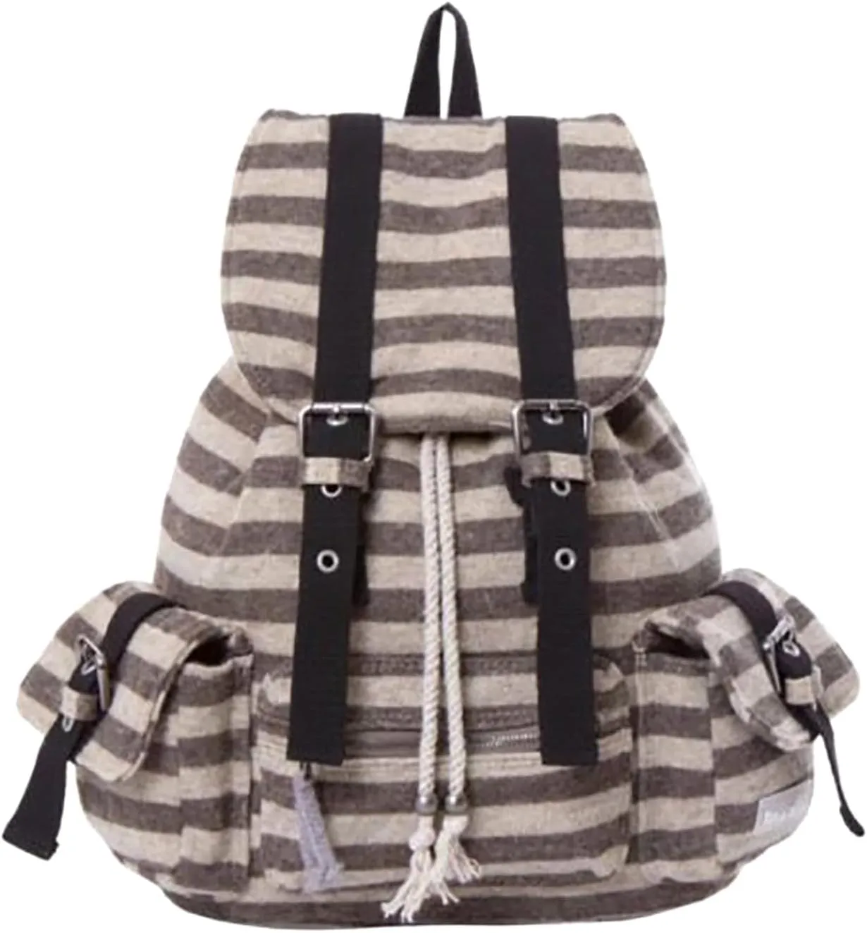 Vintage Striped High-Capacity Backpack for Students, Men and Women; Commuter-Friendly, Stylish