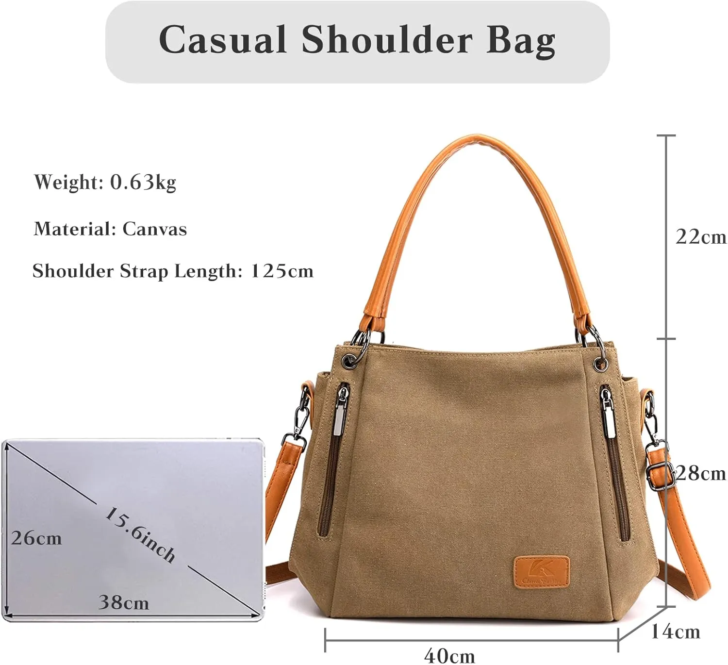 Vintage Women Handbag Canvas Shoulder Bag Large Capacity Messenger Bag