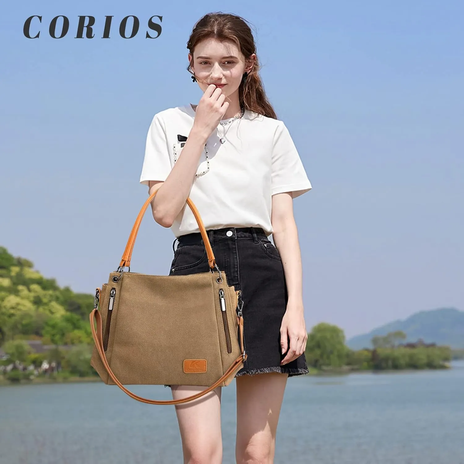 Vintage Women Handbag Canvas Shoulder Bag Large Capacity Messenger Bag