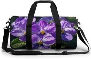 Violets in Bloom Gym Bag for Men Women Water Resistant Duffle Bag Travel Lightweight Bag for Travel Sports