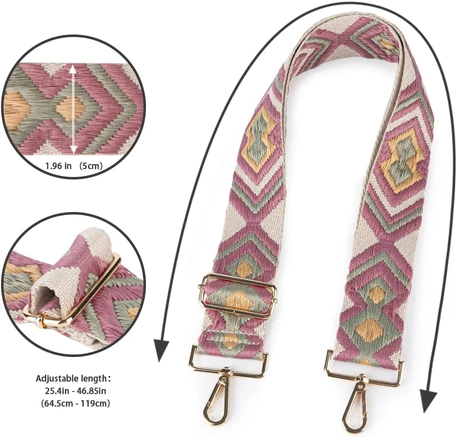 Viva Terry Adjustable Crossbody Guitar Strap Replacement for Women's Handbags and Purses