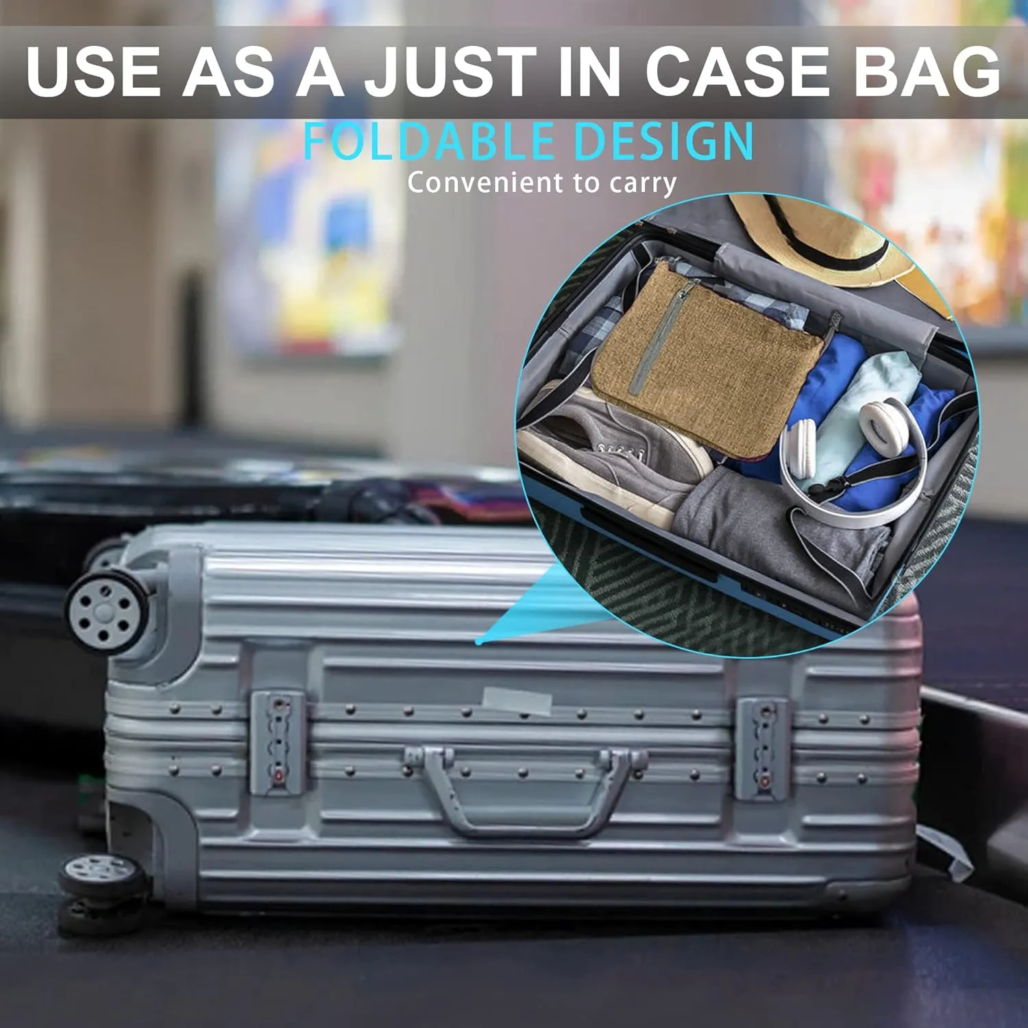 Vomgomfom Travel Duffle Bag for Men, 65L 85L 115L Foldable Travel Duffel Bag with Shoes Compartment Overnight Bag for Men Women