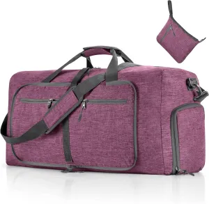 Vomgomfom Travel Duffle Bag for Men, 65L 85L 115L Foldable Travel Duffel Bag with Shoes Compartment Overnight Bag for Men Women