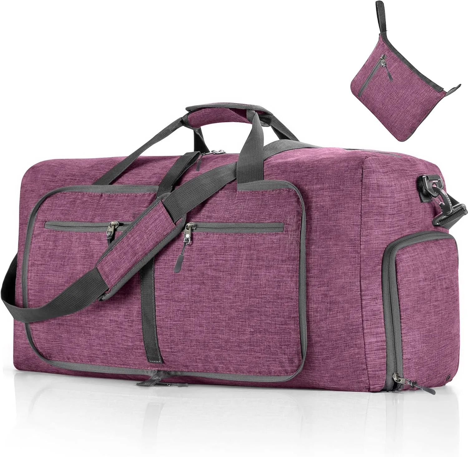 Vomgomfom Travel Duffle Bag for Men, 65L 85L 115L Foldable Travel Duffel Bag with Shoes Compartment Overnight Bag for Men Women