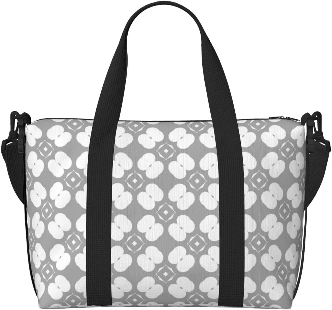 VOSERY Laptop Tote Bag for Women Work - geometric ornamental print Gym Bag for Women Men, Personal Item Crossbody Travel Bags for Women Men Carry On, Overnight Weekender Bags for Women Travel