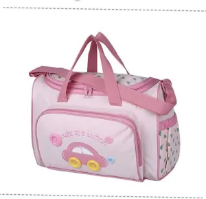 Wakauto Diaper Bag Changing Station Set Large Capacity Nappy Bag and Travel Changing Pad Car Print