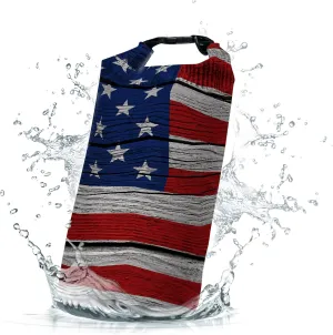 Waterproof Dry Bag,Roll Top American Flag Vintage Small Waterproof Backpack 5L/10L/20L Floating and Lightweight Bags for Kayaking, Boating, Fishing, Swimming and Camping