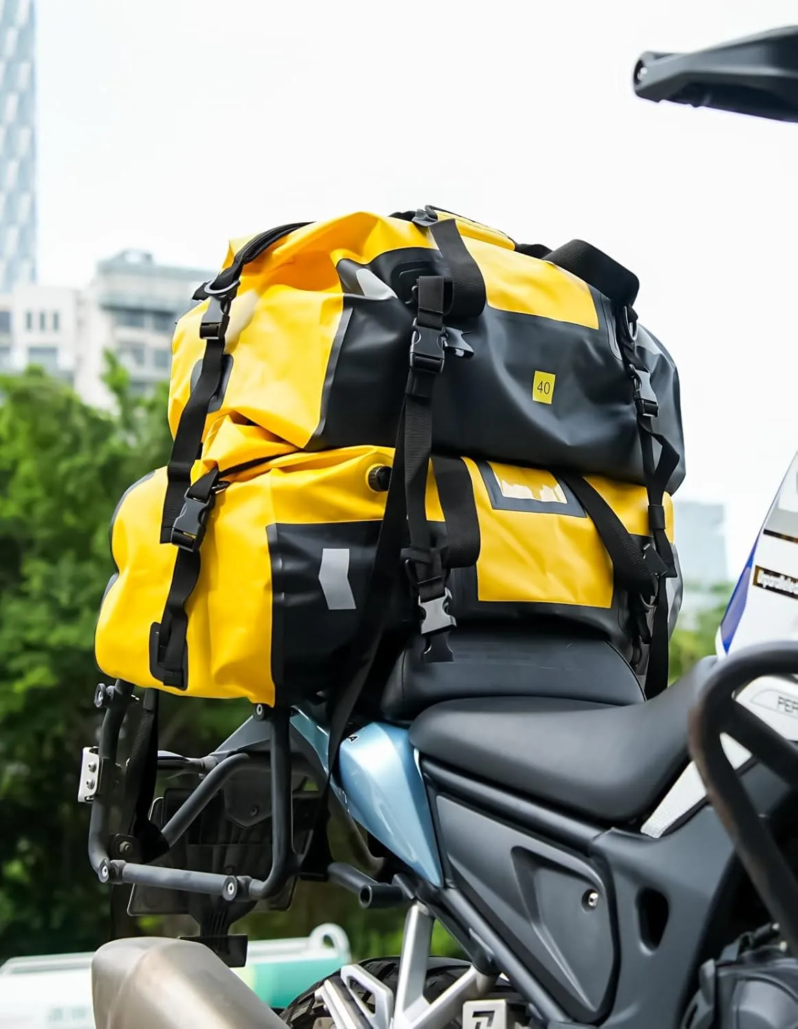 waterproof duffel bag-Motorcycle Tail Bag Motorbike Side Bag 65L (65L), ORANGE, MSQ-2405-66L