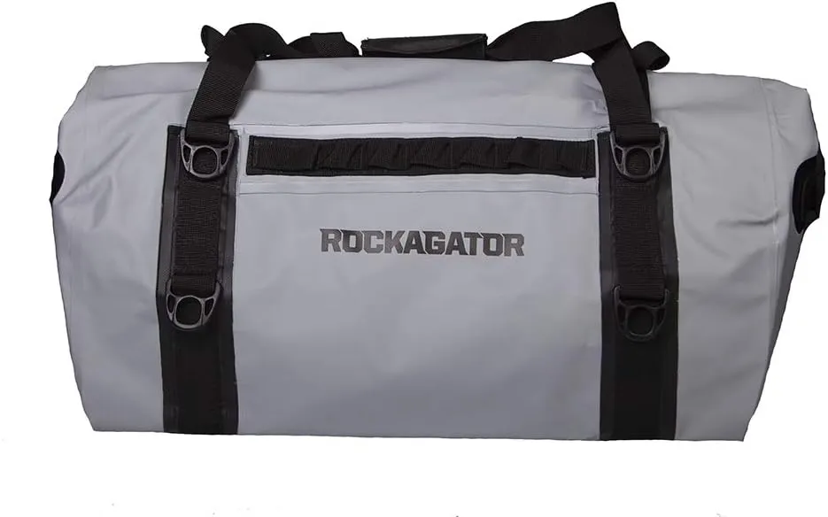 Waterproof Duffle Bag for Travel and Camping with Roll-Top Closure, Durable, All-Weather, and Versatile Dry Bag - Rockagator Mammoth Series (90 Liter, Grey/Black)