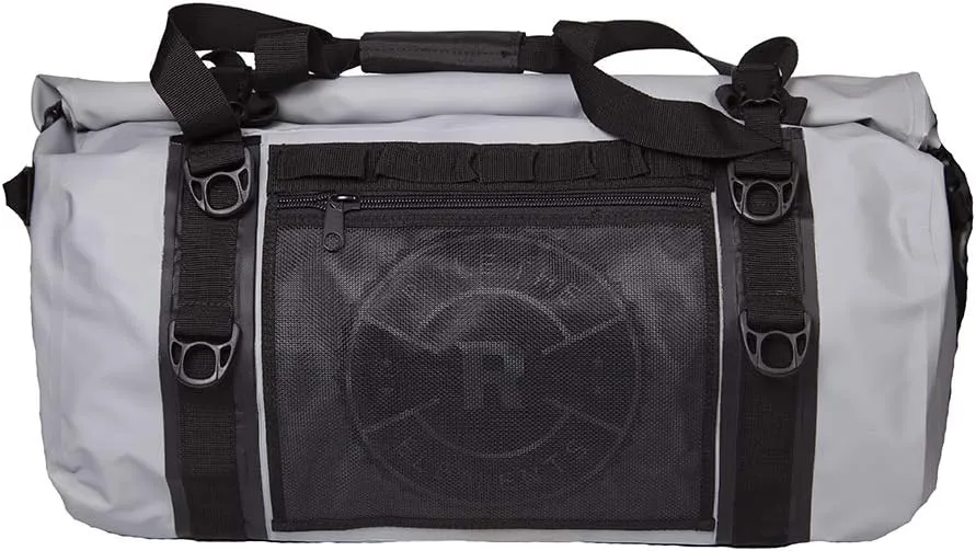 Waterproof Duffle Bag for Travel and Camping with Roll-Top Closure, Durable, All-Weather, and Versatile Dry Bag - Rockagator Mammoth Series (90 Liter, Grey/Black)