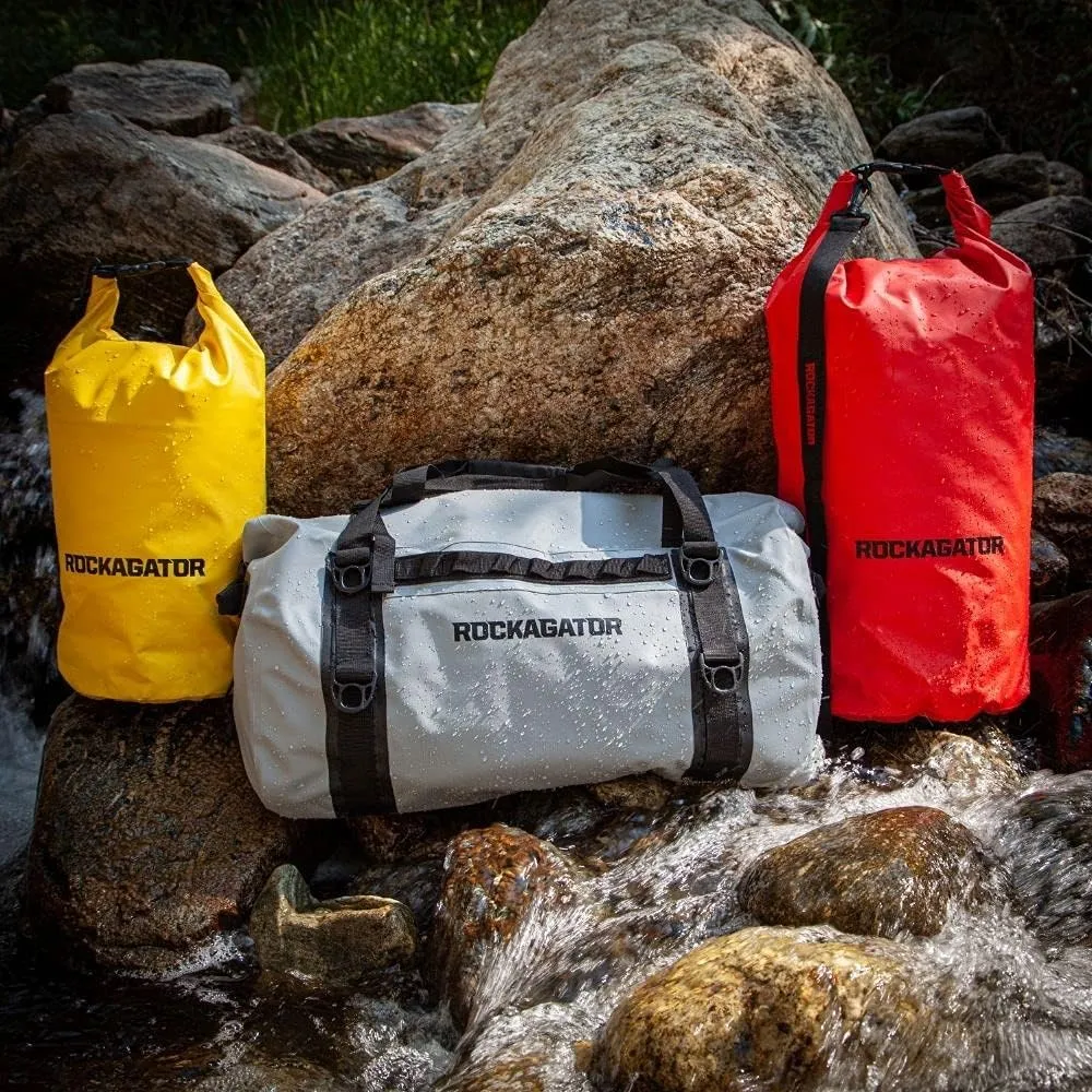 Waterproof Duffle Bag for Travel and Camping with Roll-Top Closure, Durable, All-Weather, and Versatile Dry Bag - Rockagator Mammoth Series (90 Liter, Grey/Black)