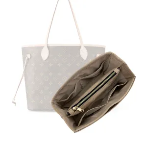 Waterproof Nylon Purse Organizer for Neverfull MM with zipper, Lv Neverfull Bag Organizer MM Nylon, Neverfull GM Insert Handmade Snug Sturdy Gold Zipper (For Neverfull PM, Olive)