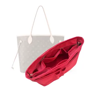 Waterproof Nylon Purse Organizer for Neverfull MM with zipper, Lv Neverfull Bag Organizer MM Nylon, Neverfull GM Insert Handmade Snug Sturdy Gold Zipper (For Neverfull PM, Red)