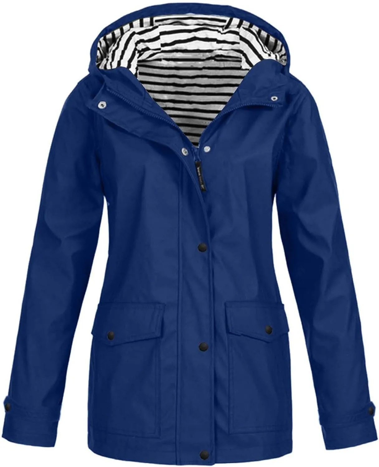 Waterproof Rain Jacket Hooded Solid Women Coat Rain Raincoat Women's Coat Long Sleeve Waterproof Coat Travel Jackets