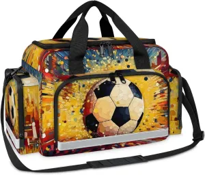 Waterproof Tactical Duffle Bag 25" Carry On Bag for EMT Tear-Resistant Gym Bag with Multi-Pocket & OSHA Reflective Travel Bags for Men Women Creative Soccer