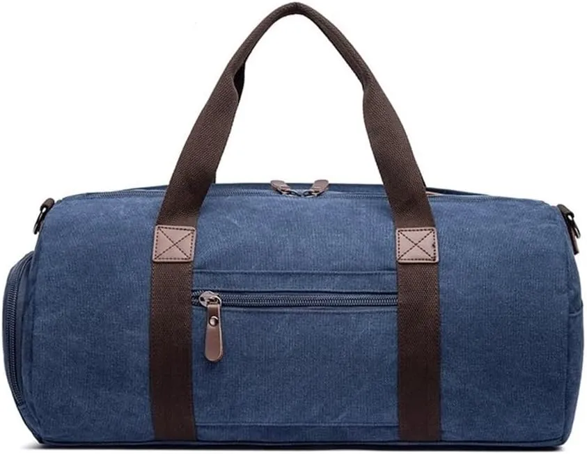 Waterproof Vintage Large Overnight Bag For Men Carry on Canvas Travel Duffel Bags With Suitcase Handle