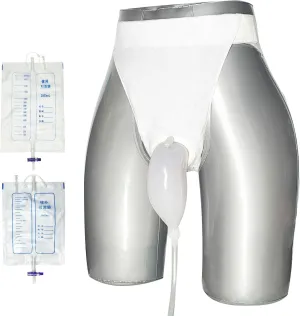 Wearable Reusable Urine Bags for Men- 2 Urine Catheter Drainage Bag（1000 ml&2000ml) - Portable Silicone Collector for Elderly and Bedridden