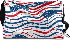 Weekend Bag America Flag Print Lightweight Carry On Duffel Bag Waterproof Gym Bag Pu Leather Duffle Bag for Workout Travel Sport