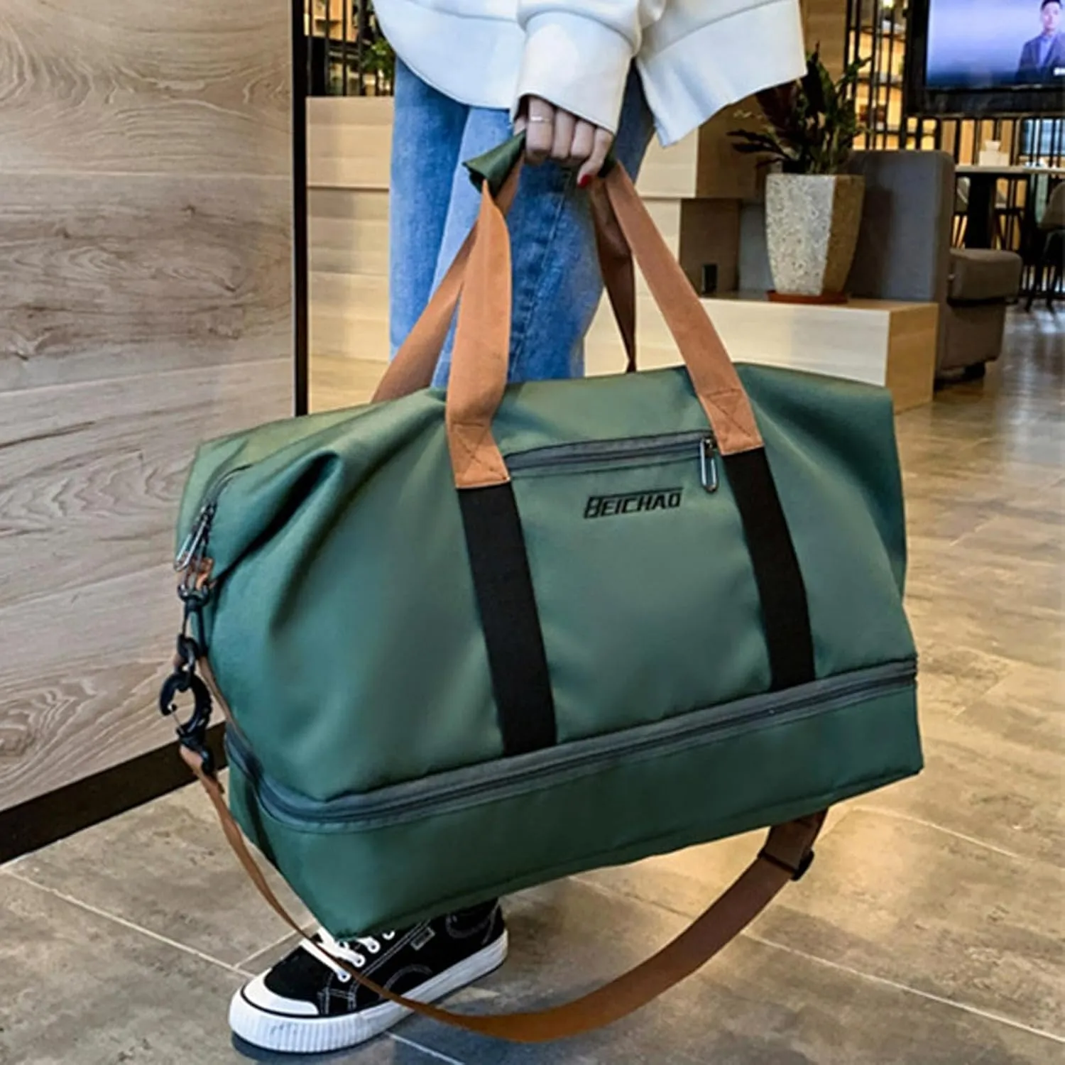 Weekender Bags Women - Travel Duffel Bag Women, Stylish Travel Bag | Mens, Weekender For Ladies Overnight Carry On Tote Duffel With Luggage Sleeve And Shoes Compa