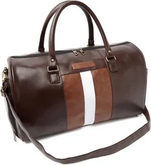 Weekender Travel Duffle Bag with Separate Shoe/Laundry Compartment for Men & Women Made of Vegan Leather