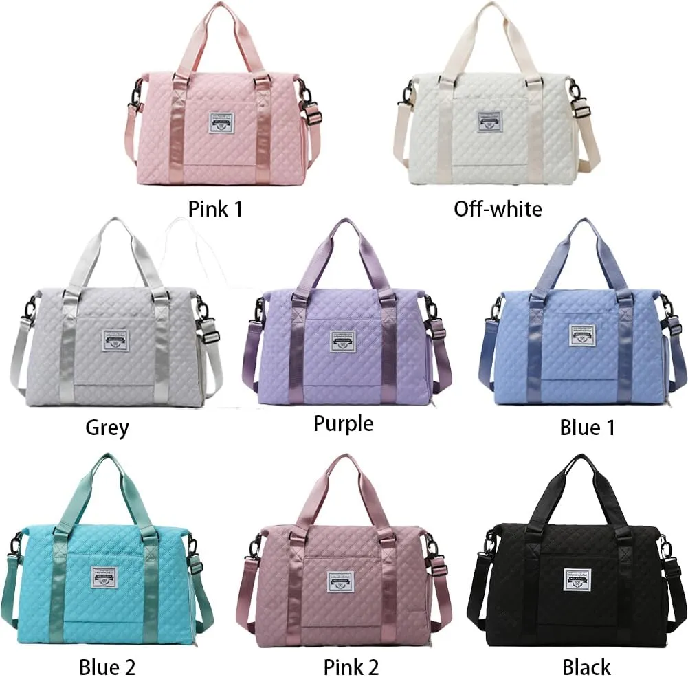 Weekender Travel Duffle Bags Sports Large Tote Bag Yoga Gym Bags Duffel Overnight Bag for Women Grey