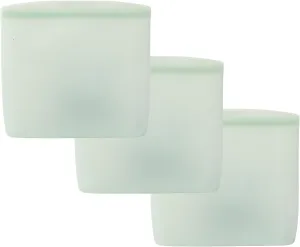 WeeSprout Reusable Silicone Bags (Set of 3) 100% Food Grade Storage Containers, Leakproof, Dishwasher & Microwave Safe, Snack, Sandwich, Quart, & Half Gallon Sizes
