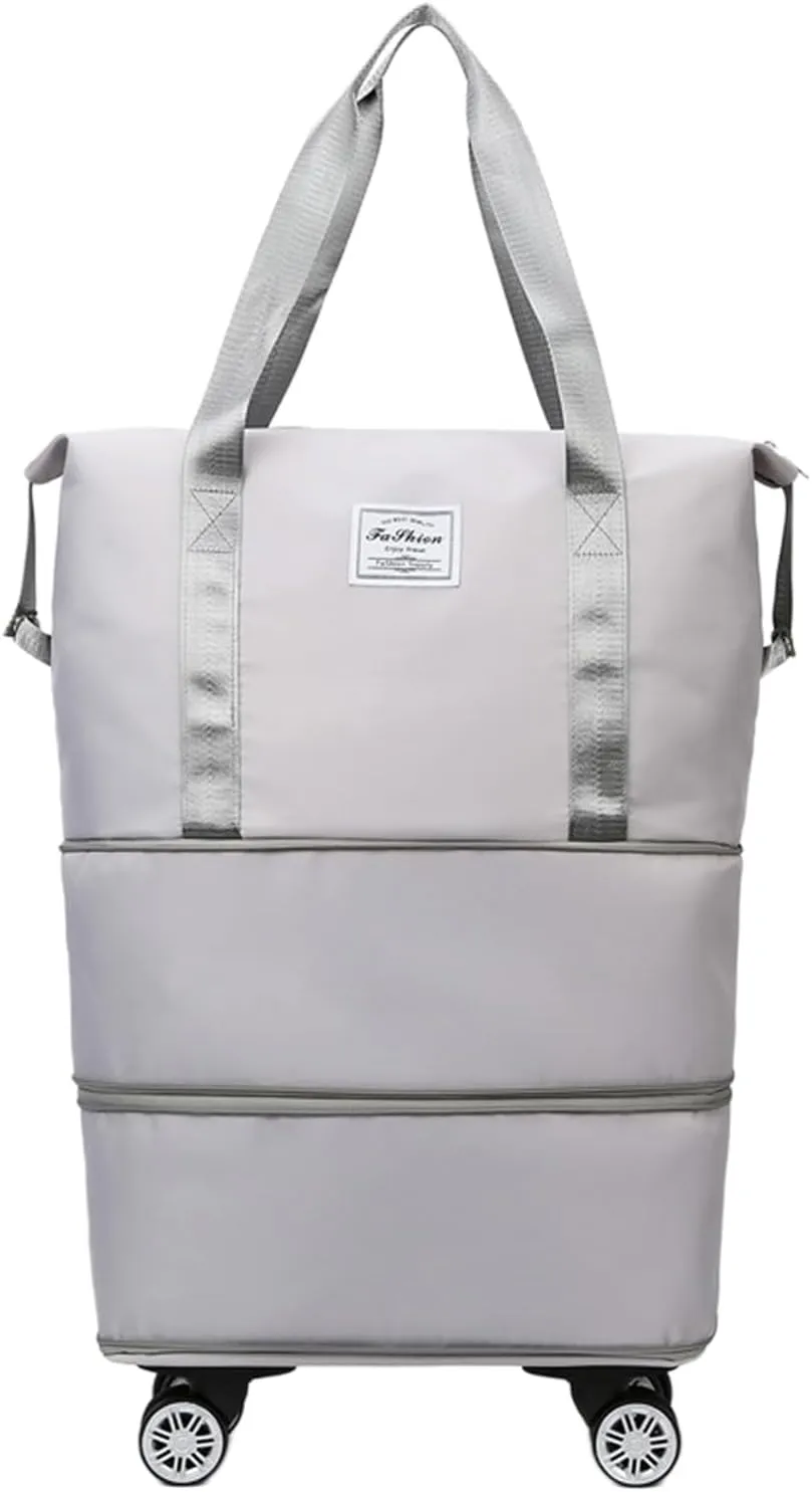 Wheeled Travel Bag - Rolling Luggage Duffel, Travels Duffels with Wheels | Detachable Luggage Bags Rolling Duffle Bag, Convertible Waterproof Wheeled Travel Duffel Luggage Rollers Telescoping Handle