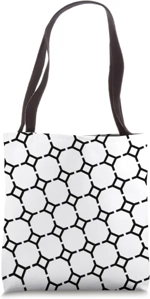 White Black Art Deco Decorative Sphere Hexagon Pattern Tote Bag
