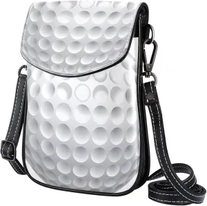 White Golf Ball Leather Phone Purse, Small Crossbody Bag Wallet Purses and Handbags for Women