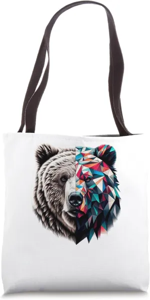Wildlife Abstract Animal Geometry Polygon Crystal Bear Tote Bag