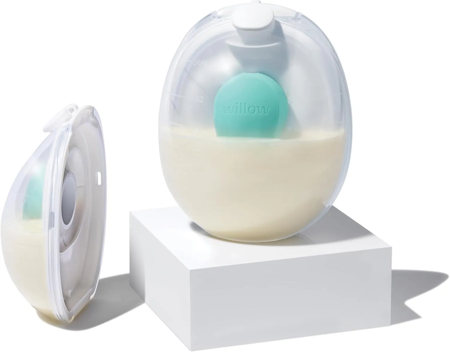 Willow Go - Hands Free Breast Pump - Reusable Breast Milk Containers w/New & Improved Splash Guard - Holds 7 oz. Per Container - Postpartum Essentials - for use w/Willow Go Breastfeeding Pump - 2pk