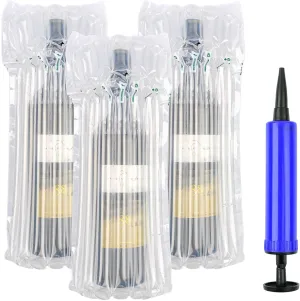 Wine Bottle Protector Travel Bags, 100 Packs Inflatable Air Column Packaging Bubble Cushion Wrap for Suitcase Luggage Airplane, Safety Shipping